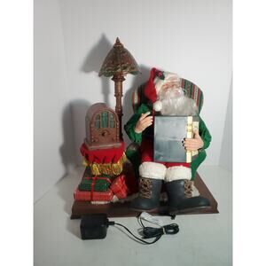 Holiday Creations Santa & Old Radio Animated figure TIFFANY LAMP -1996- Vintage